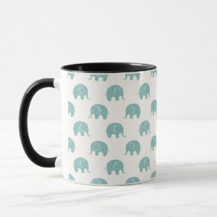 Caneca Padrão de elefante de cor lacrimogênea