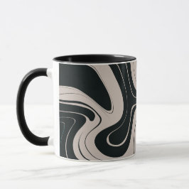 Caneca Padrão de espiral preto e Abstrato moderno