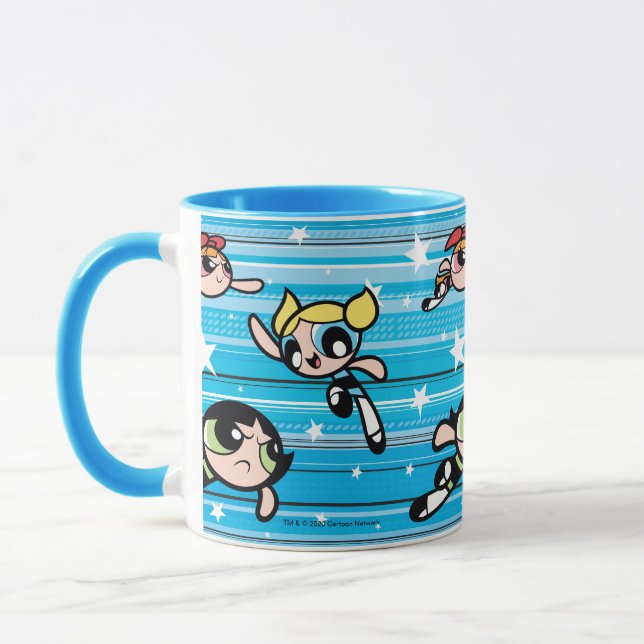 Caneca Padrão de Estrela de Raparigas Powerpuff (Esquerda)