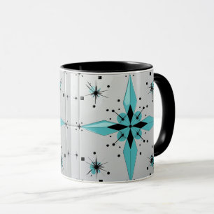 Caneca Padrão de Estrela Explosiva Modernista de Meados d