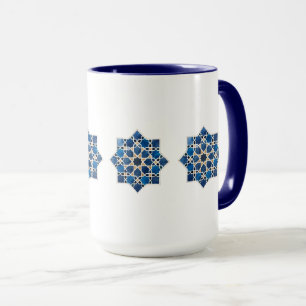 Caneca Padrão de Estrela Geométrica Islâmica Marroquina e