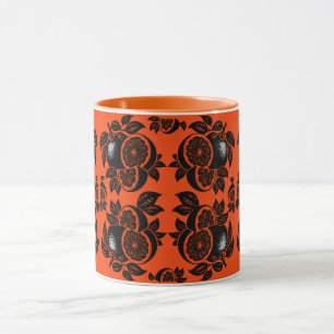 Caneca Padrão de Fatia de Laranja Retro