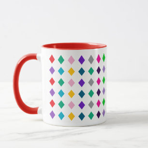 Caneca Padrão de Fato de Diamantes Harmoniosos Divertidos
