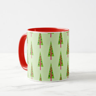 Caneca Padrão de férias da árvore de Natal
