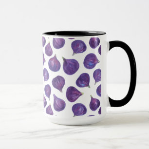 Caneca Padrão de figos de aquarela