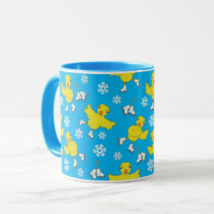Caneca Padrão de Floco de Neve do Pintinho de Ice Skating