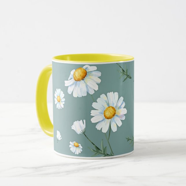 Caneca Padrão de Flor Chamomile (Frente Esquerda)