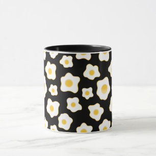 Caneca Padrão De Flor De Ovos Fresados Cutes