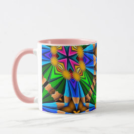 Caneca Padrão de Flores de Abstrato exclusivo