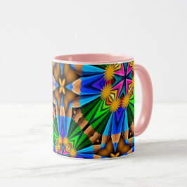 Caneca Padrão de Flores de Abstrato exclusivo