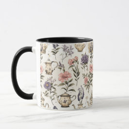 Caneca Padrão de Flores de Jardim de Equipes