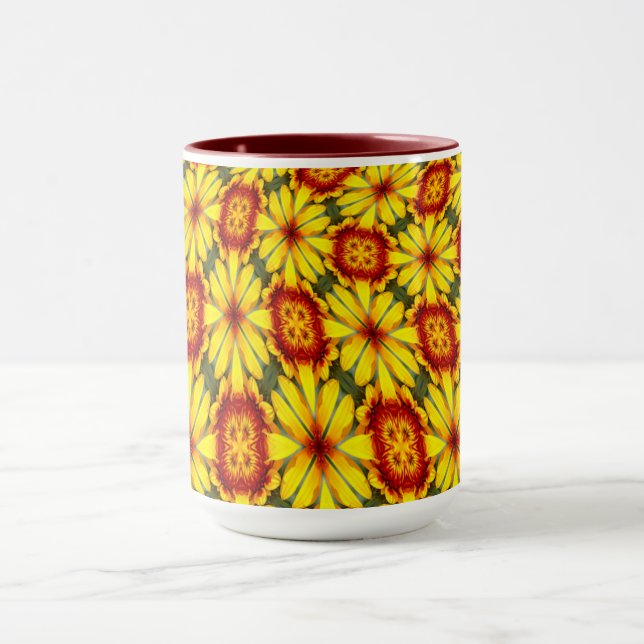 Caneca Padrão de Flores de ouro (Centro)