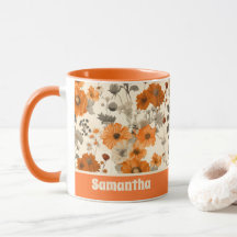 Padrão de Flores de Queda de Laranja Queimado Russ