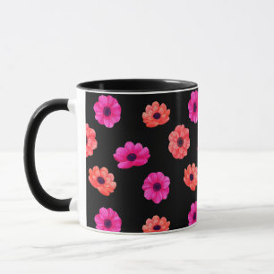 Caneca Padrão de Flores Tropicais 3D de Mola Colorida