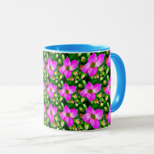 Caneca Padrão de Flores Tropicais Rosa