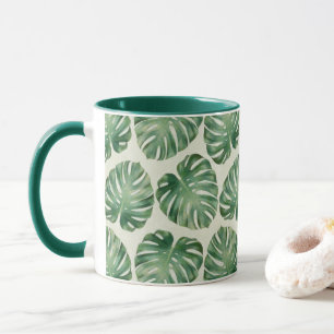 Caneca Padrão de Folga Tropical Verde