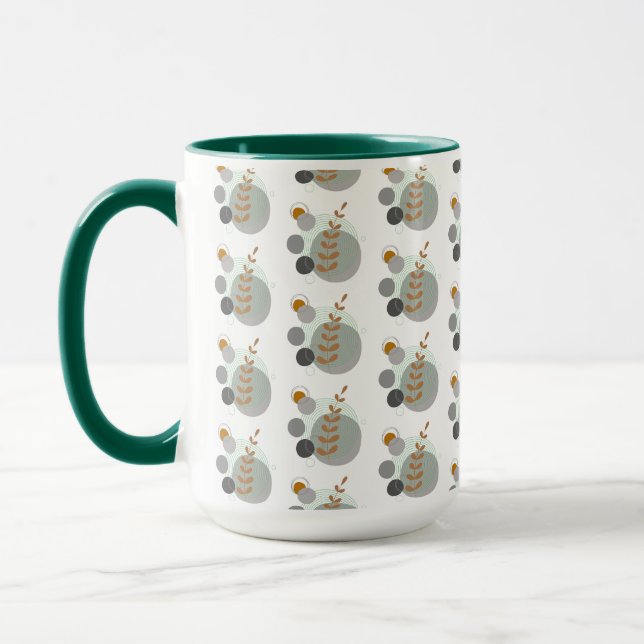 Caneca Padrão de Folha Retro (Esquerda)