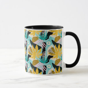 Caneca Padrão de Folhas da Floresta Tropical
