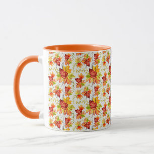 Caneca Padrão de folhas de bordo de outono