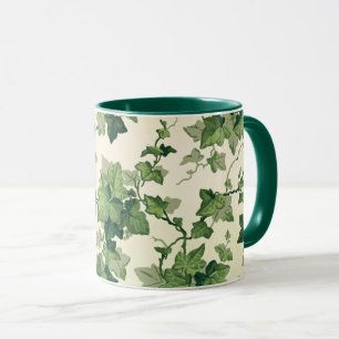 Caneca Padrão de Folhas de Ivy em Torção