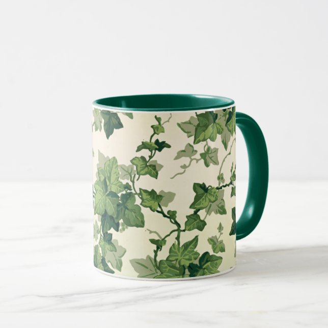 Caneca Padrão de Folhas de Ivy em Torção (Frente Esquerda)