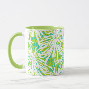 Caneca Padrão de Folhas Tropicais