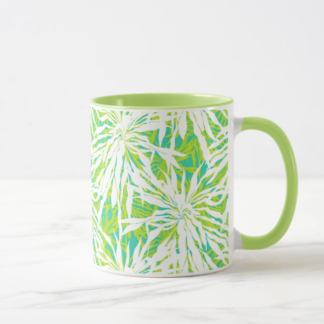 Caneca Padrão de Folhas Tropicais (Direita)
