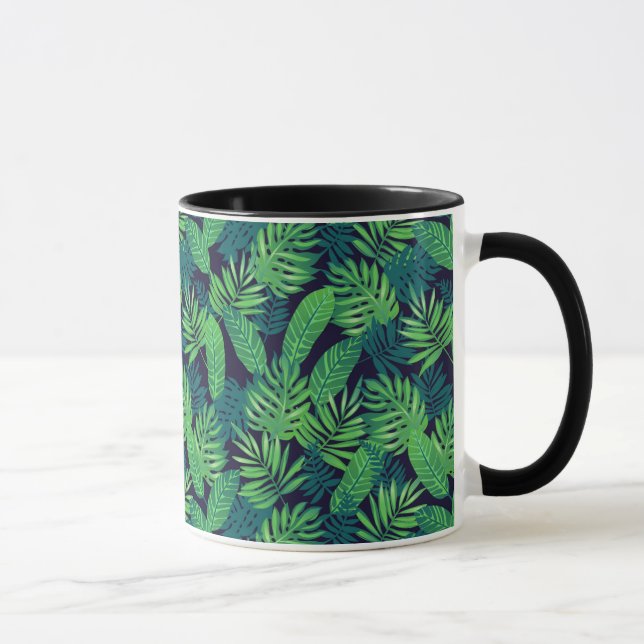 Caneca Padrão de Folhas Tropicais (Direita)