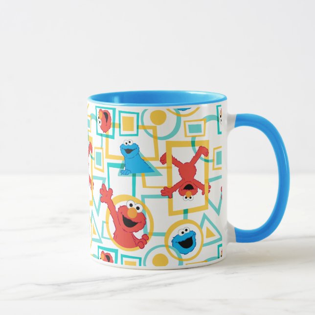 Caneca Padrão de Formas Diversas do Monstro da Elmo e Coo (Direita)