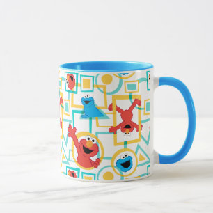 Caneca Padrão de Formas Divertidas do Elmo e do Cookie Mo