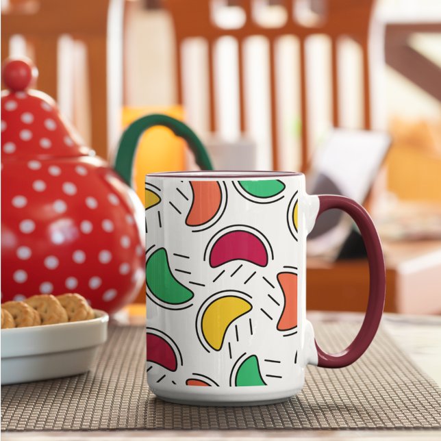 Caneca Padrão de Formas frutas Doces (Mugs and cups)