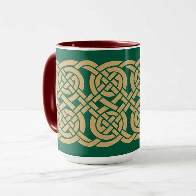 Caneca Padrão de Friso de Nós Celtas (Frente Esquerda)