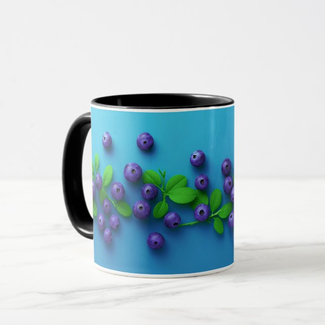 Caneca Padrão de Fruta de amoreira doce e elegante (Frente Esquerda)