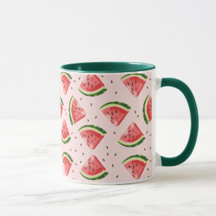 Caneca Padrão de Fruta de melancia de aquarela