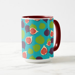 Caneca Padrão de Fruta de Verão da Fig Mediterrânica