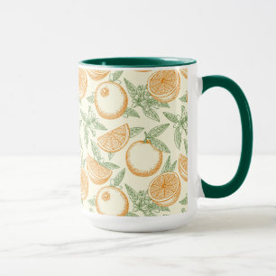 Caneca Padrão de Fruta Laranja Clássica