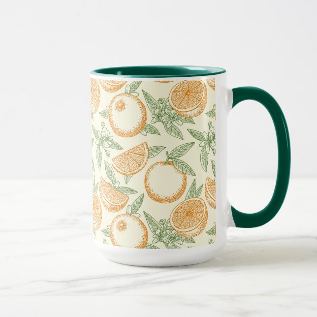Caneca Padrão de Fruta Laranja Clássica (Direita)