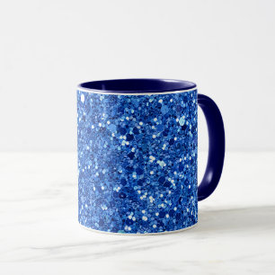Caneca Padrão de fundo azul cintilante 