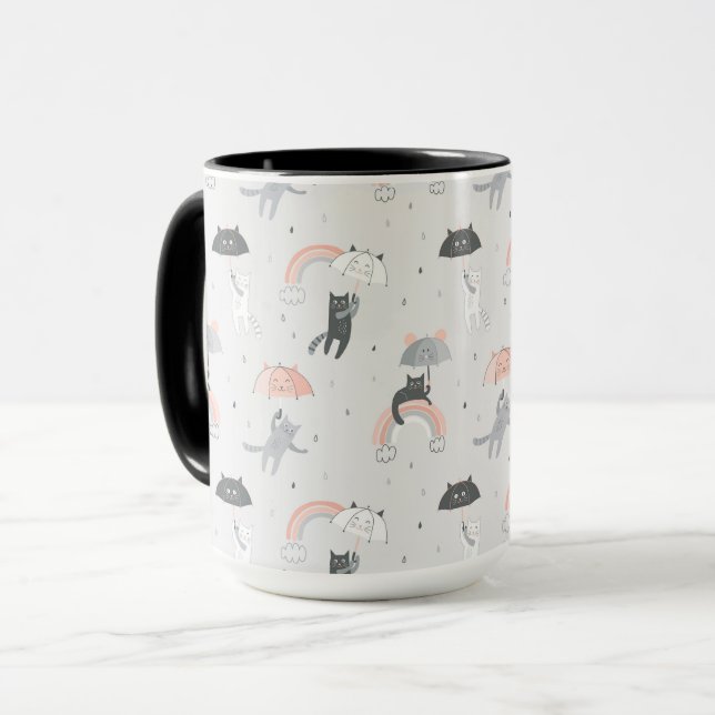 Caneca Padrão de Gatos de Choque em Cuta (Frente Esquerda)
