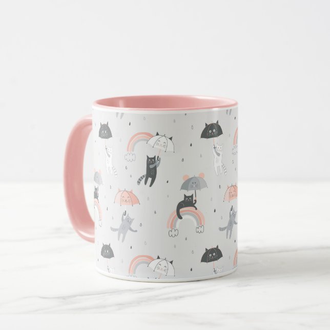 Caneca Padrão de Gatos de Choque em Cuta (Frente Esquerda)