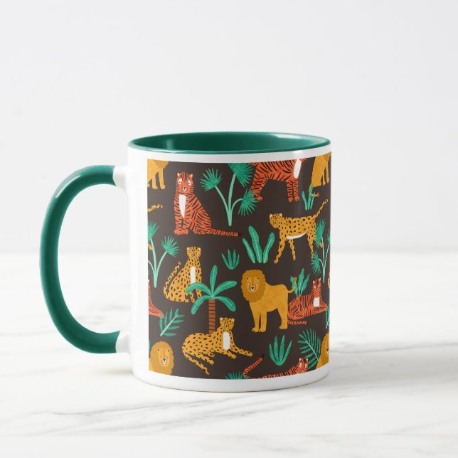 Caneca Padrão de Gatos Selvagens (Esquerda)