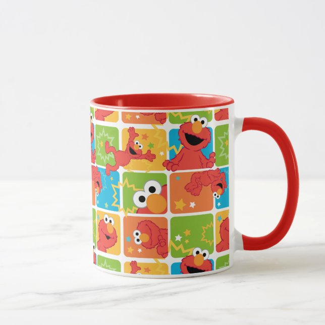 Caneca Padrão de Grade Colorido do Elmo (Direita)