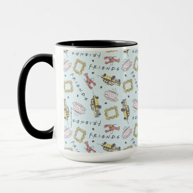 Caneca Padrão de Ícones de Aquarela FRIENDS™ (Esquerda)