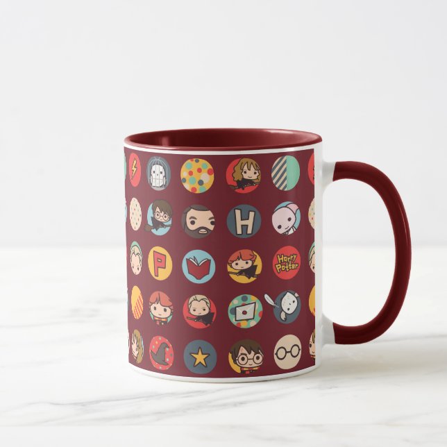 Caneca Padrão de Ícones de Cartoon do Harry Potter (Direita)