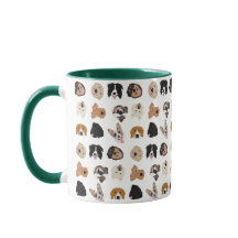 Padrão de Ilustração da Face de Cachorro Bonito