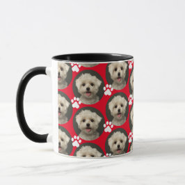 Caneca Padrão de Impressão de Pet Photo Paw Personalizado