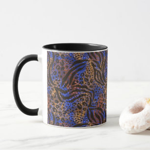 Caneca Padrão de impressão do leopardo e da zebra luxuoso