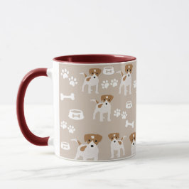 Caneca Padrão de impressões de papoilas de cãozinho