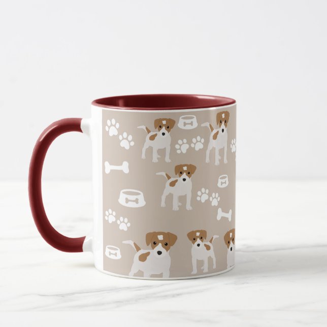 Caneca Padrão de impressões de papoilas de cãozinho (Esquerda)