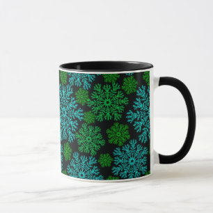 Caneca Padrão de inverno para flocos de neve elegantes